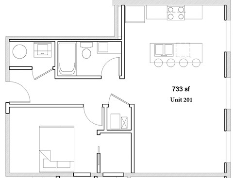 Floor plan for 2 beds, 2 baths, 775 sqft