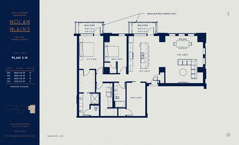 Floor plan for 3 beds, 2 baths, 1892 sqft