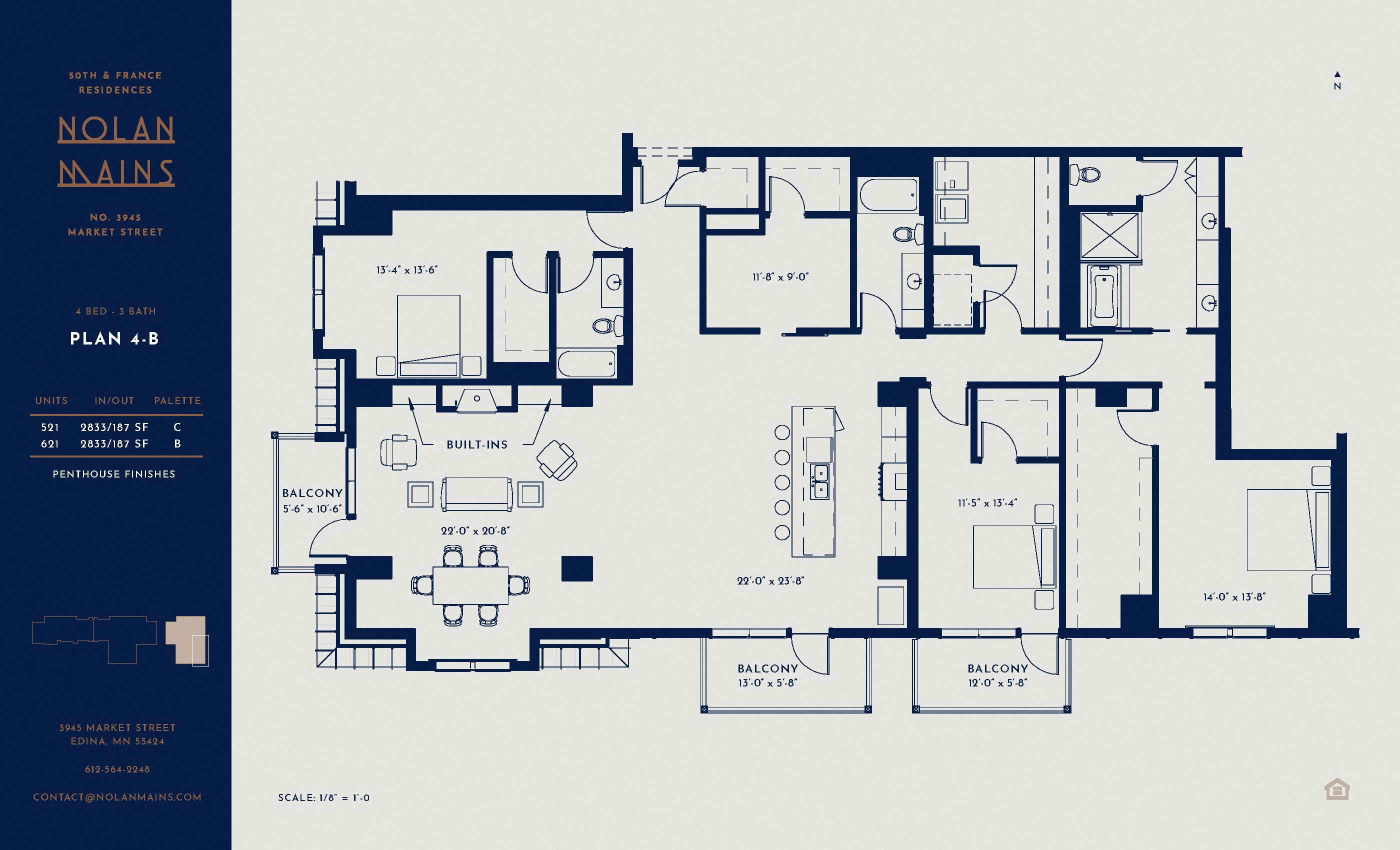 Floor plan for 4 beds, 3 baths, 2833 sqft