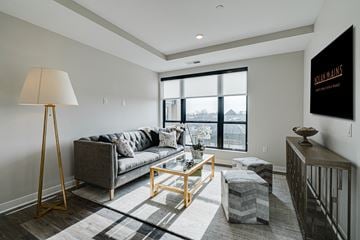 Edina apartment for rent - a living room with a couch and a coffee table
