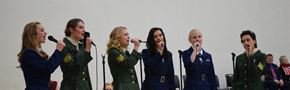 Evansville apartment for rent - a group of people singing with microphones