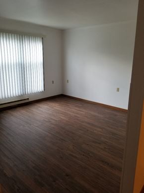 Barneveld apartment for rent - an empty living room with wood floors and a window
