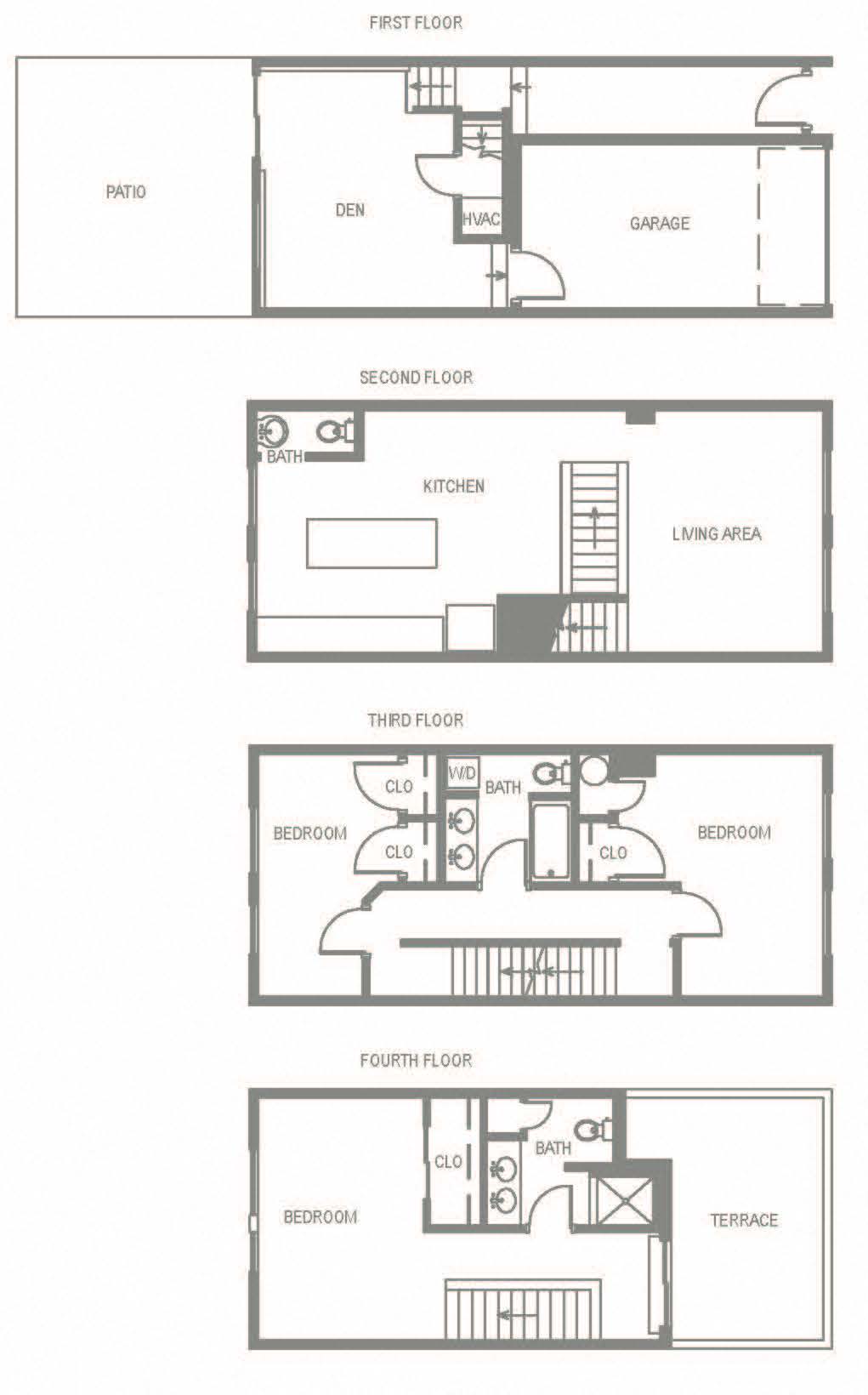 Floor plan for 3 beds, 2.5 baths, 2211 sqft