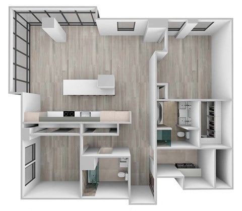 Floor plan for 2 beds, 2 baths, 1641 sqft