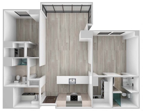 Floor plan for 2 beds, 2 baths, 1576 sqft