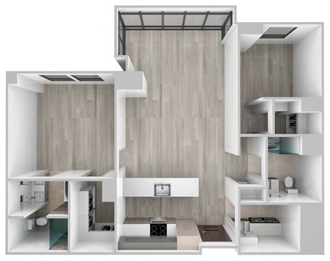 Floor plan for 2 beds, 2 baths, 1551 sqft