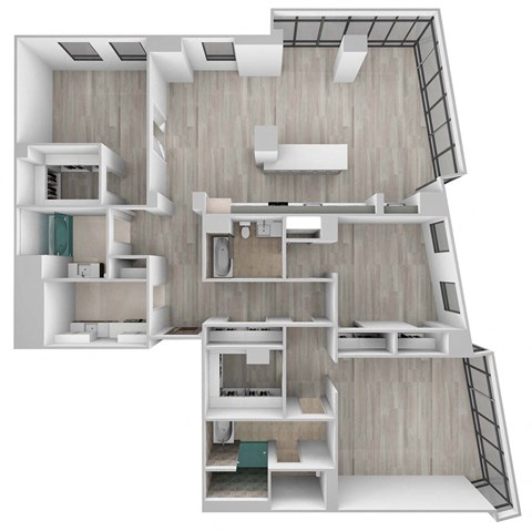 Floor plan for 3 beds, 3 baths, 2339 sqft