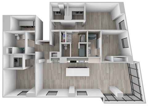 Floor plan for 3 beds, 3 baths, 2230 sqft