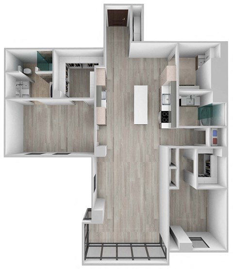 Floor plan for 2 beds, 2 baths, 1822 sqft