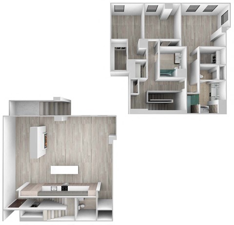 Floor plan for 3 beds, 2.5 baths, 2431 sqft