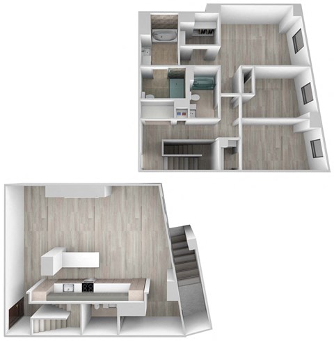 Floor plan for 3 beds, 2.5 baths, 2331 sqft