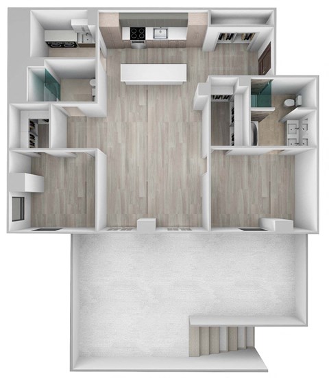 Floor plan for 2 beds, 2 baths, 1439 sqft