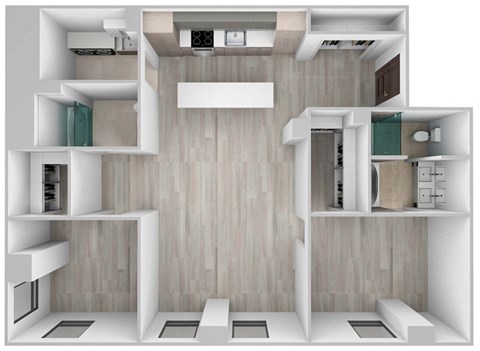 Floor plan for 2 beds, 2 baths, 1439 sqft