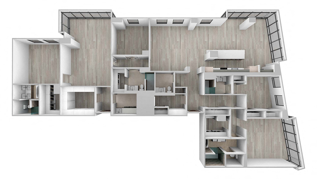 Floor plan for 4 beds, 4.5 baths, 3890 sqft