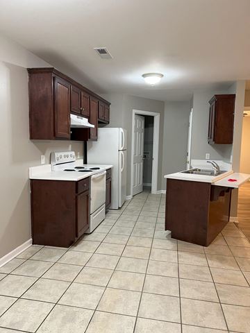 Calhoun apartment for rent - a kitchen with a stove refrigerator and a sink