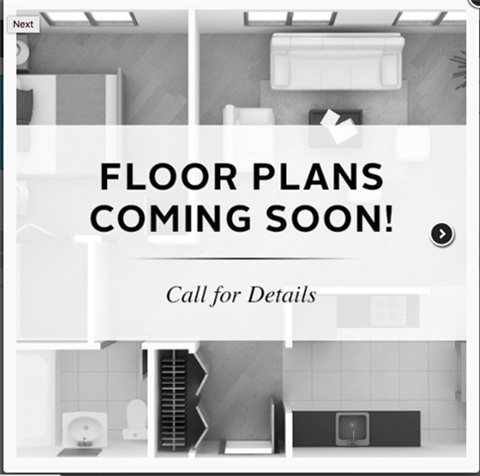Floor plan for 1 bed, 1 bath, 885 sqft