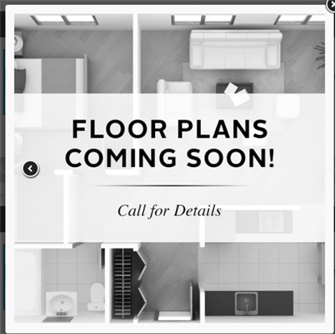 Floor plan for studio, 1 bath, 400 sqft