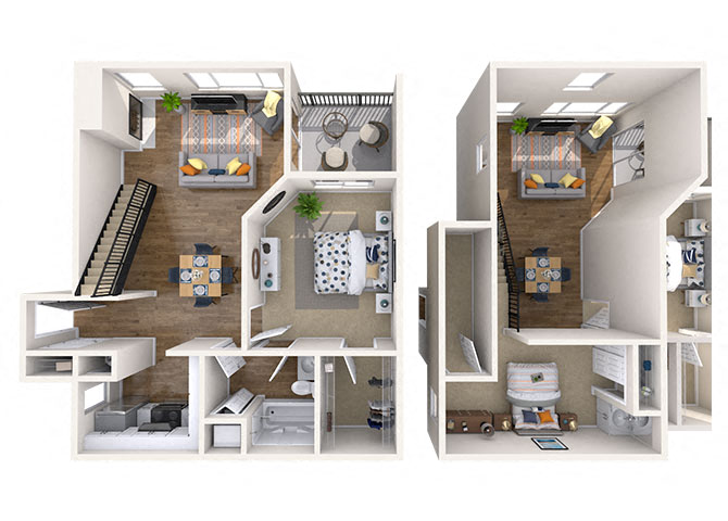 Floor plan for 1 bed, 1 bath, 806 sqft