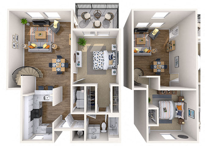 Floor plan for 1 bed, 1 bath, 781 sqft