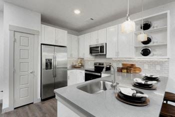 Gourmet kitchen with island