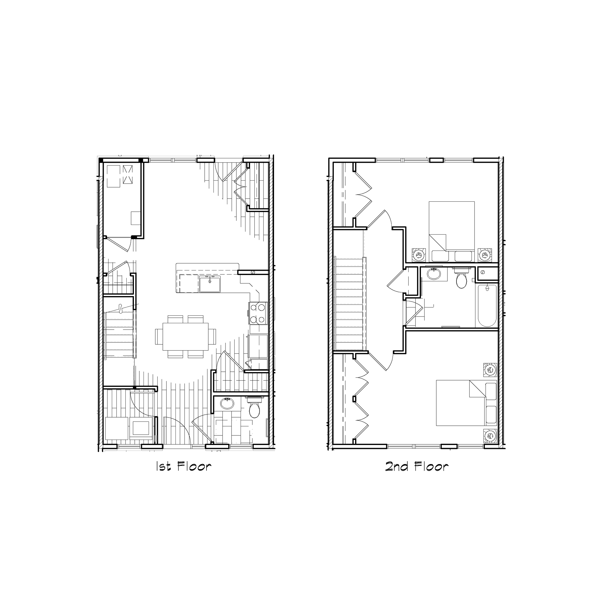 Floor plan for 2 beds, 1.5 baths, 1086 sqft