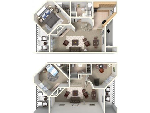 Floor plan for 3 beds, 2 baths, 1367 sqft