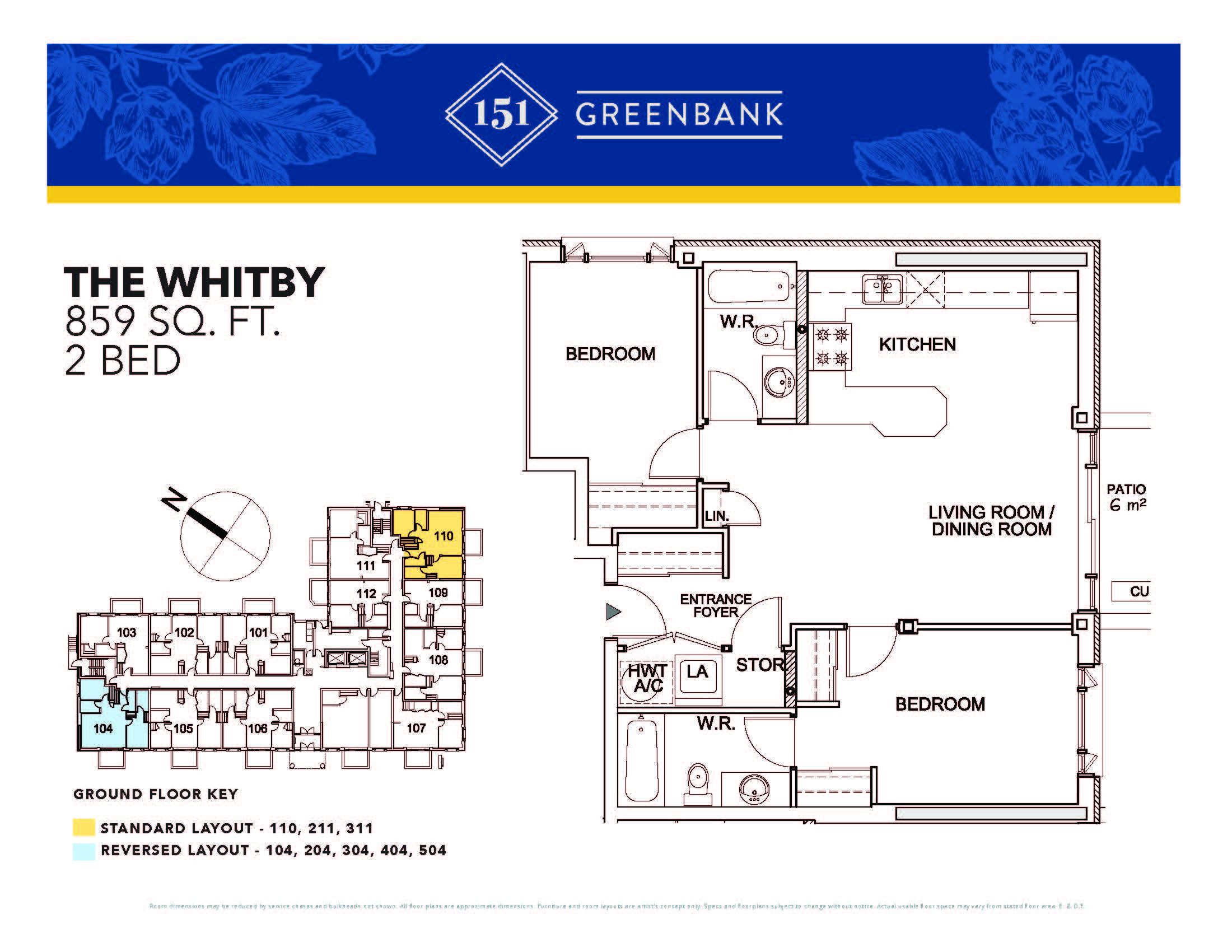 Floor plan for 2 beds, 2 baths, 788 sqft