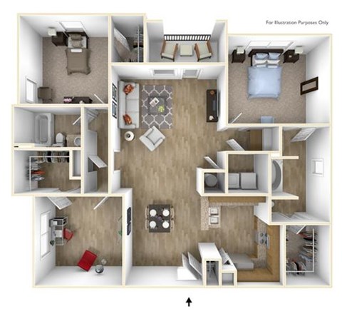 Floor plan for 3 beds, 2 baths, 1479 sqft
