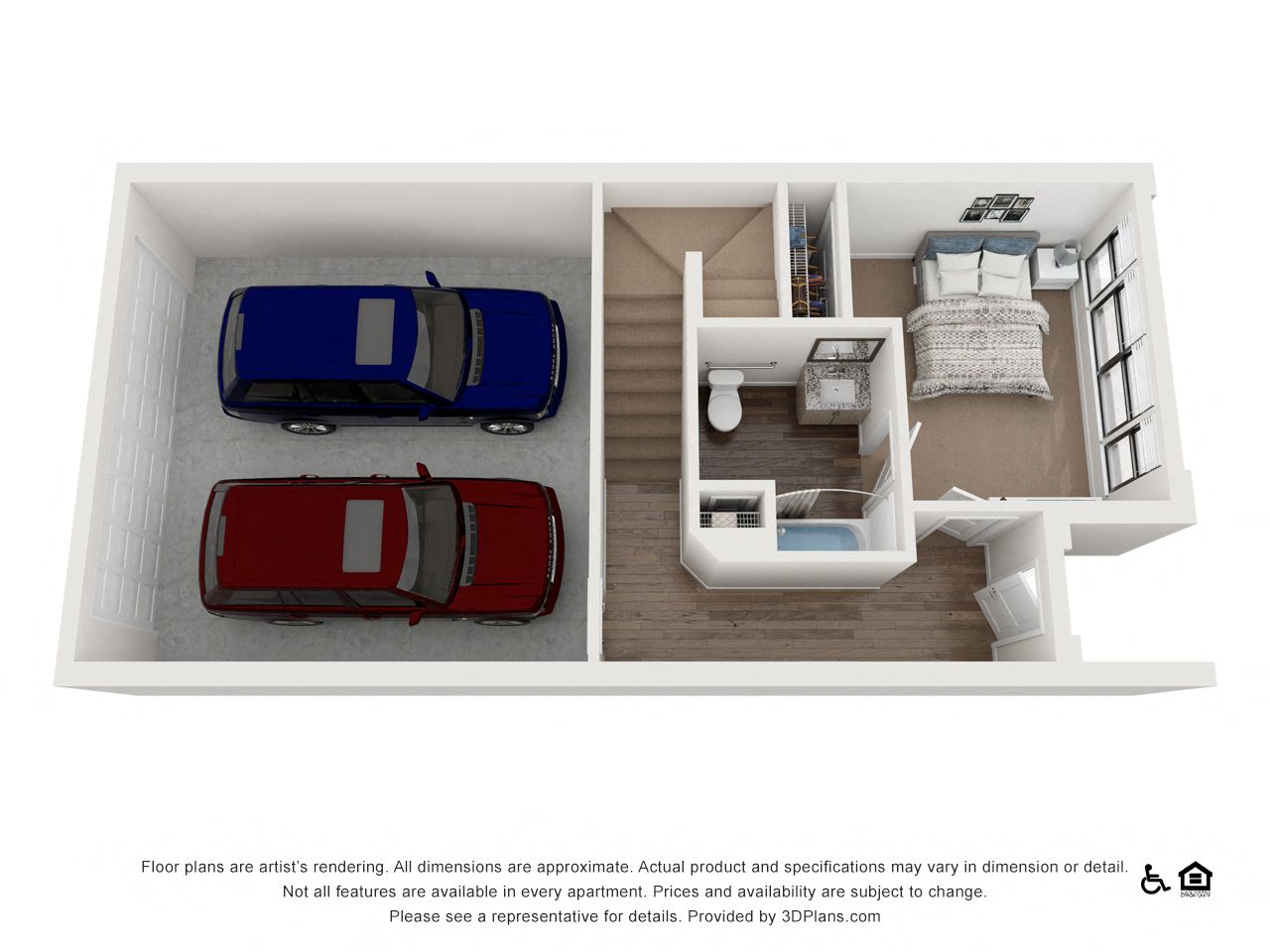 Floor plan for 3 beds, 3.5 baths, 2534 sqft