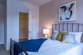 Willow Grove apartment for rent - a bedroom with a bed and a bathroom with a shower