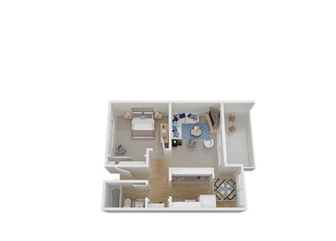 Floor plan for 1 bed, 1 bath, 828 sqft