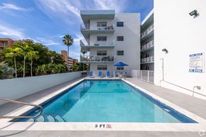 N.Miami Beach apartment for rent - A swimming pool with a 3 feet depth sign.