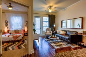 Living area with bedroom overview