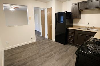 Wooden floor in kitchen