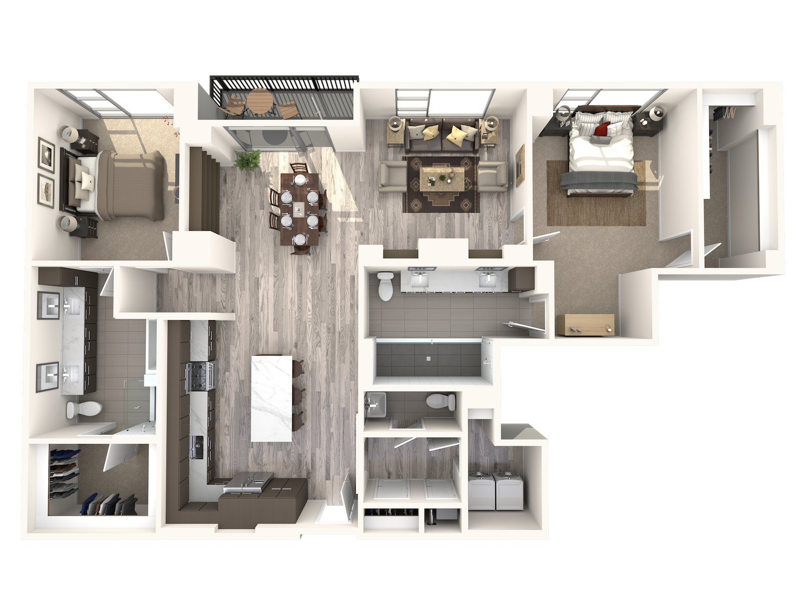 Floor plan for 2 beds, 2.5 baths, 1767 sqft