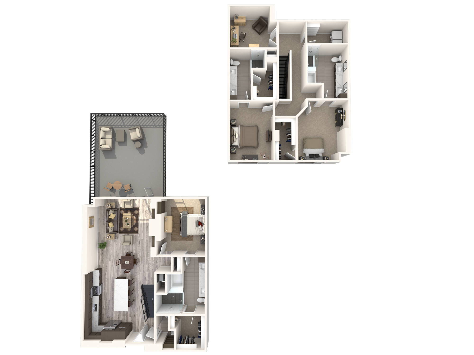 Floor plan for 3 beds, 2.5 baths, 2334 sqft