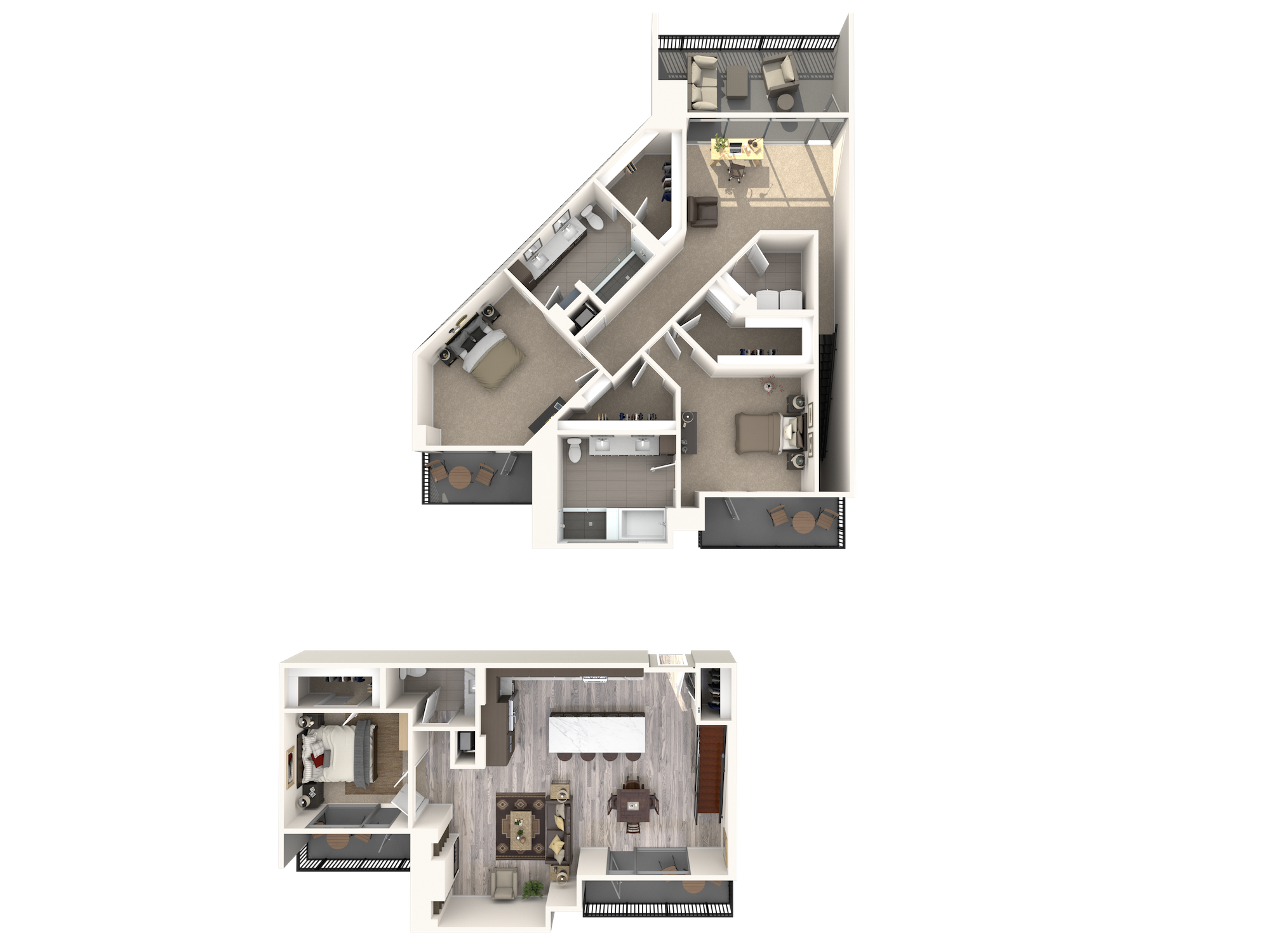 Floor plan for 3 beds, 2.5 baths, 2368 sqft