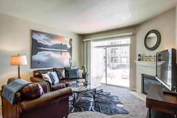 Living room with balcony view