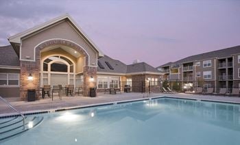 Night view of pool