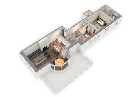 Floor plan for 2 beds, 2 baths, 1187 sqft