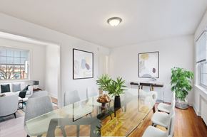Lancaster apartment for rent - a dining room with a glass table and chairs
