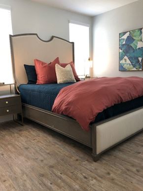 Solana Beach apartment for rent - a bedroom with a bed and some pillows on it