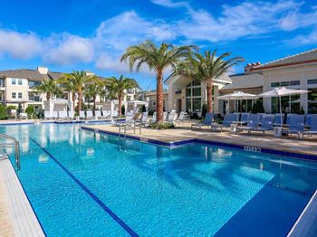 Blue cool swimming pool