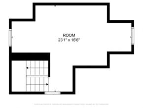 Munhall house for rent - A floor plan for a room that is 23 1/2 feet by 16 3/2 feet.