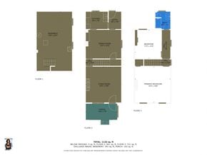 Homestead house for rent - three different floor plans of a building with boxes