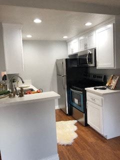 Stainless steel refrigerator, stove, dishwasher & microwave