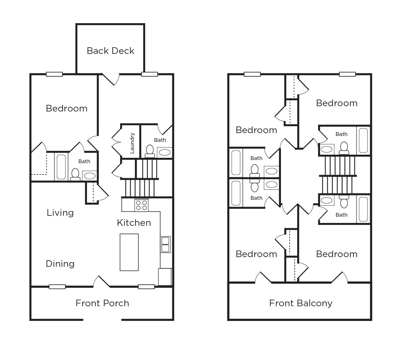 Floor plan for 5 beds, 5.5 baths, 2408 sqft