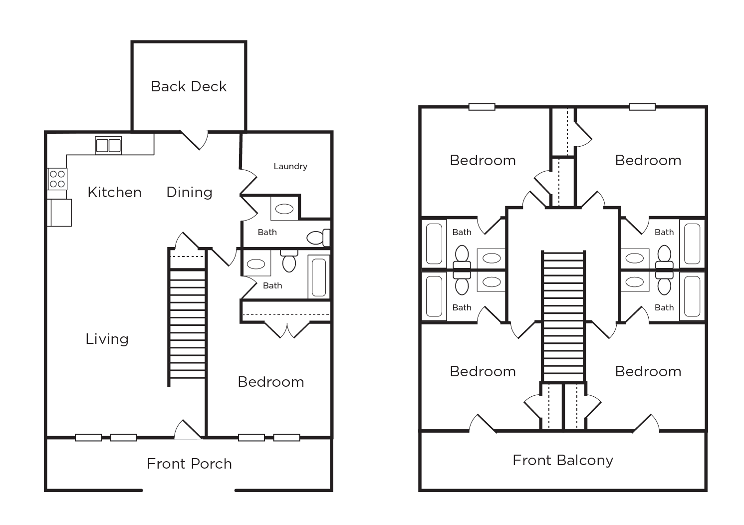 Floor plan for 5 beds, 5.5 baths, 2430 sqft