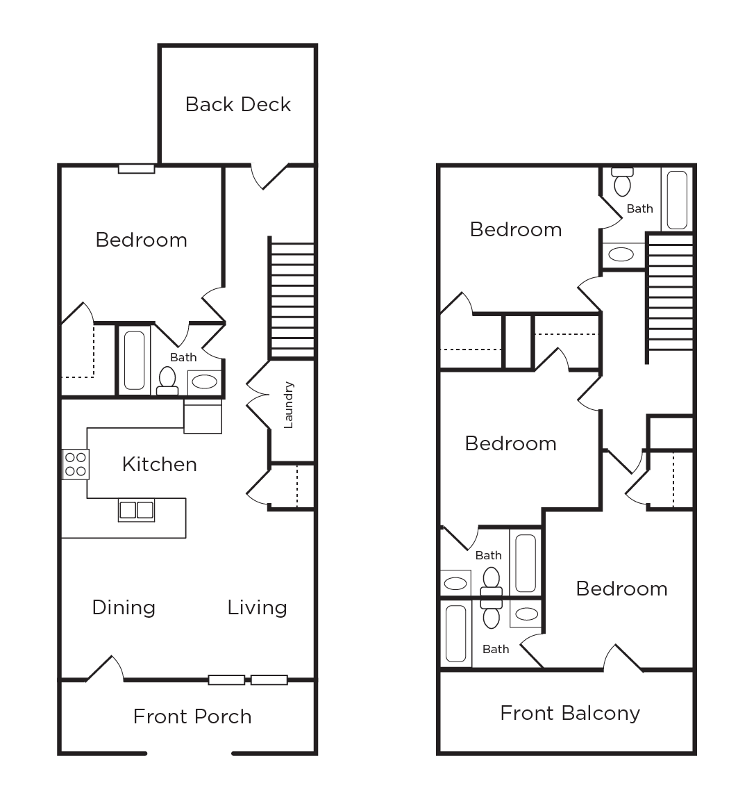 Floor plan for 4 beds, 4 baths, 1920 sqft