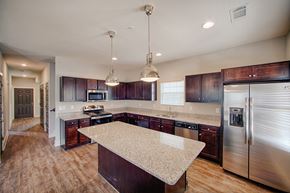 Kennesaw apartment for rent - a kitchen with stainless steel appliances and a marble counter top